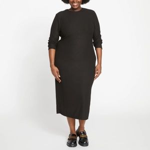 Universal Standard Lexi Long Sleeve Rib Maxi Dress - Black